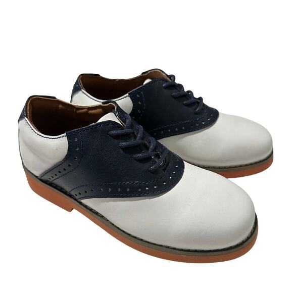 NWOT School Issue Children's Varsity Saddle Oxford Shoes Navy/White 12